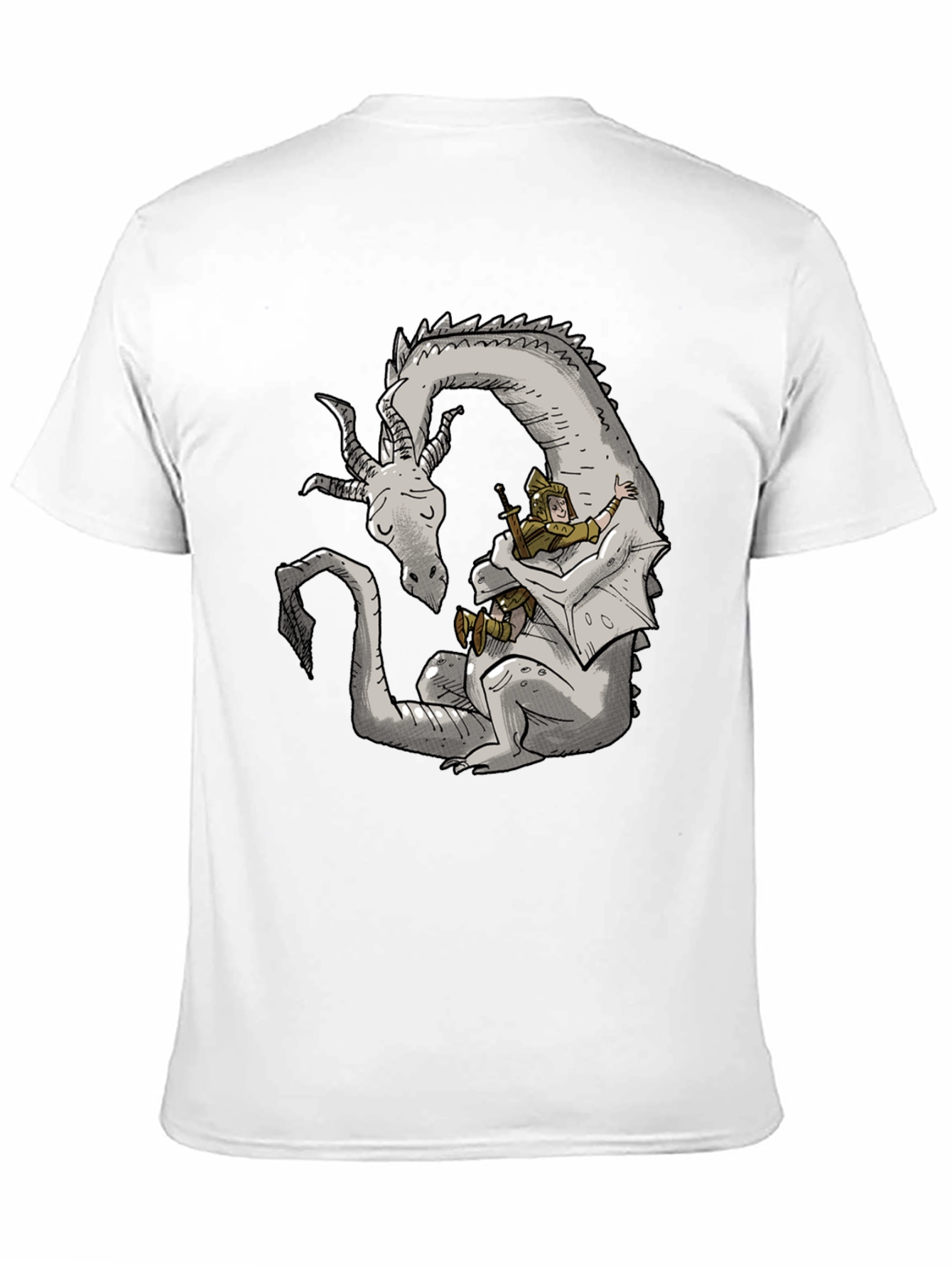Dragon and Knight T-Shirt - Whimsical Graphic Tee