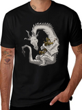 Dragon and Knight T-Shirt - Whimsical Graphic Tee