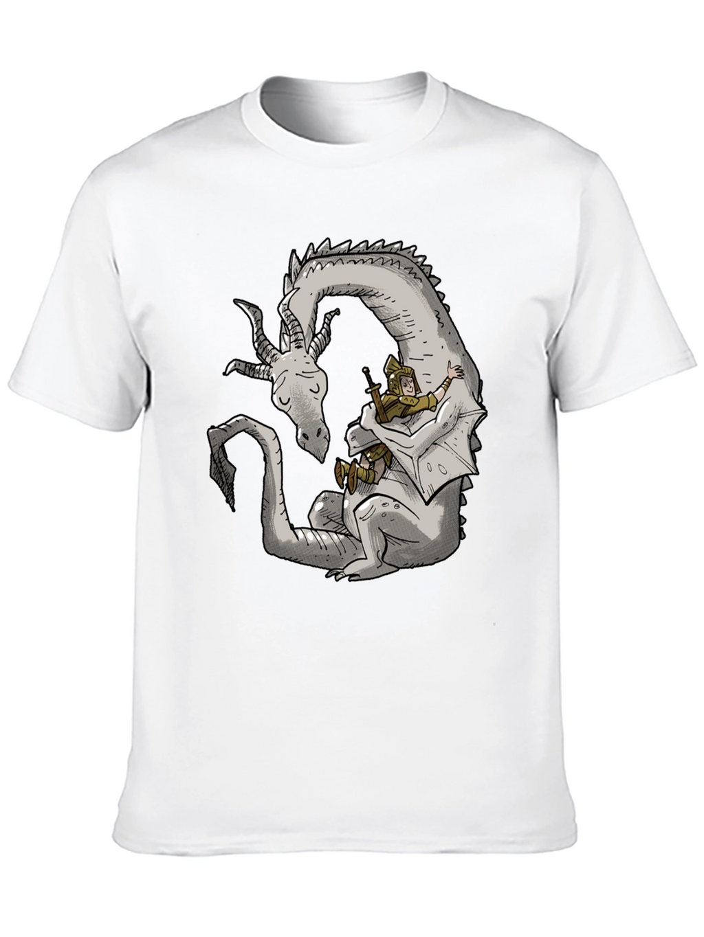 Dragon and Knight T-Shirt - Whimsical Graphic Tee