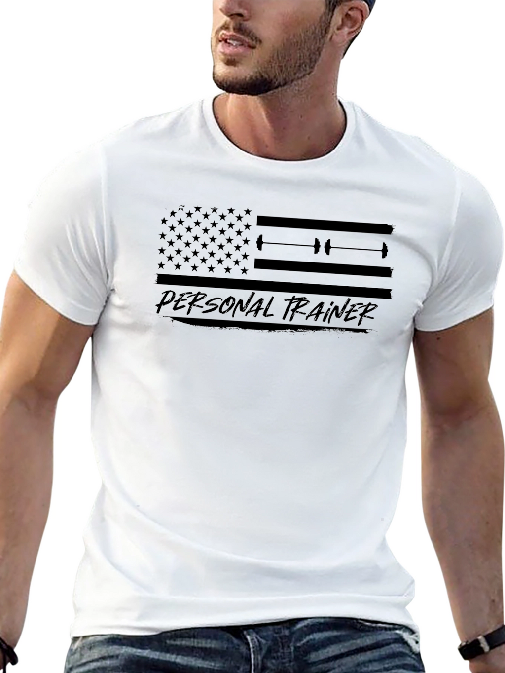 Personal Trainer American Flag Graphic Tee