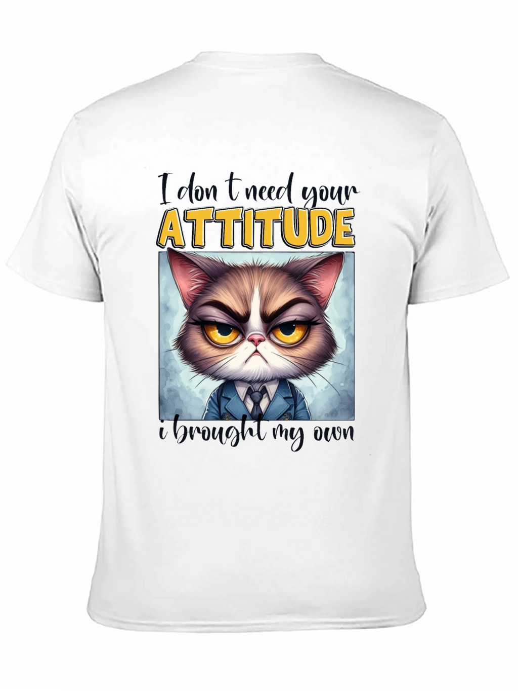 Grumpy Cat Attitude T-Shirt - Funny Graphic Tee