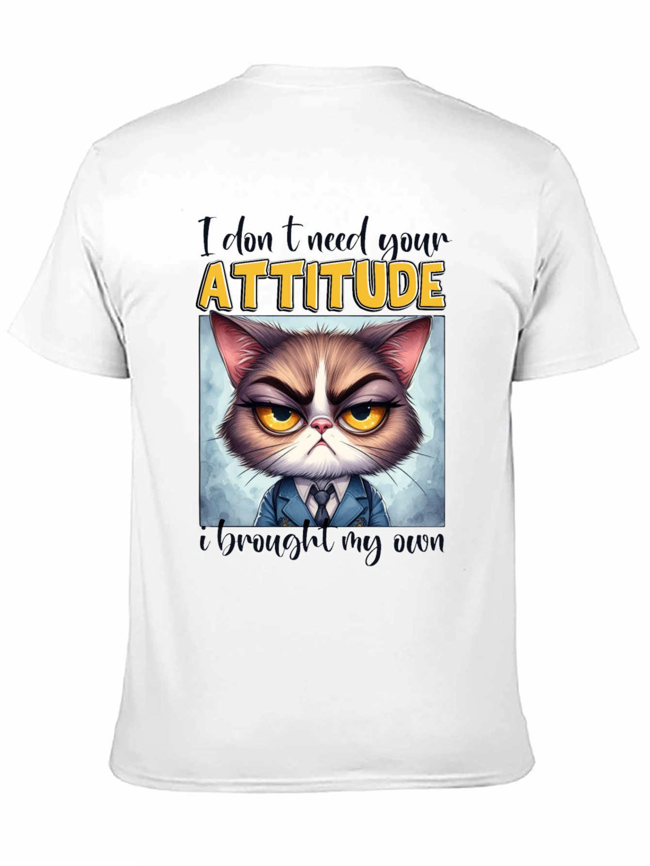 Grumpy Cat Attitude T-Shirt - Funny Graphic Tee