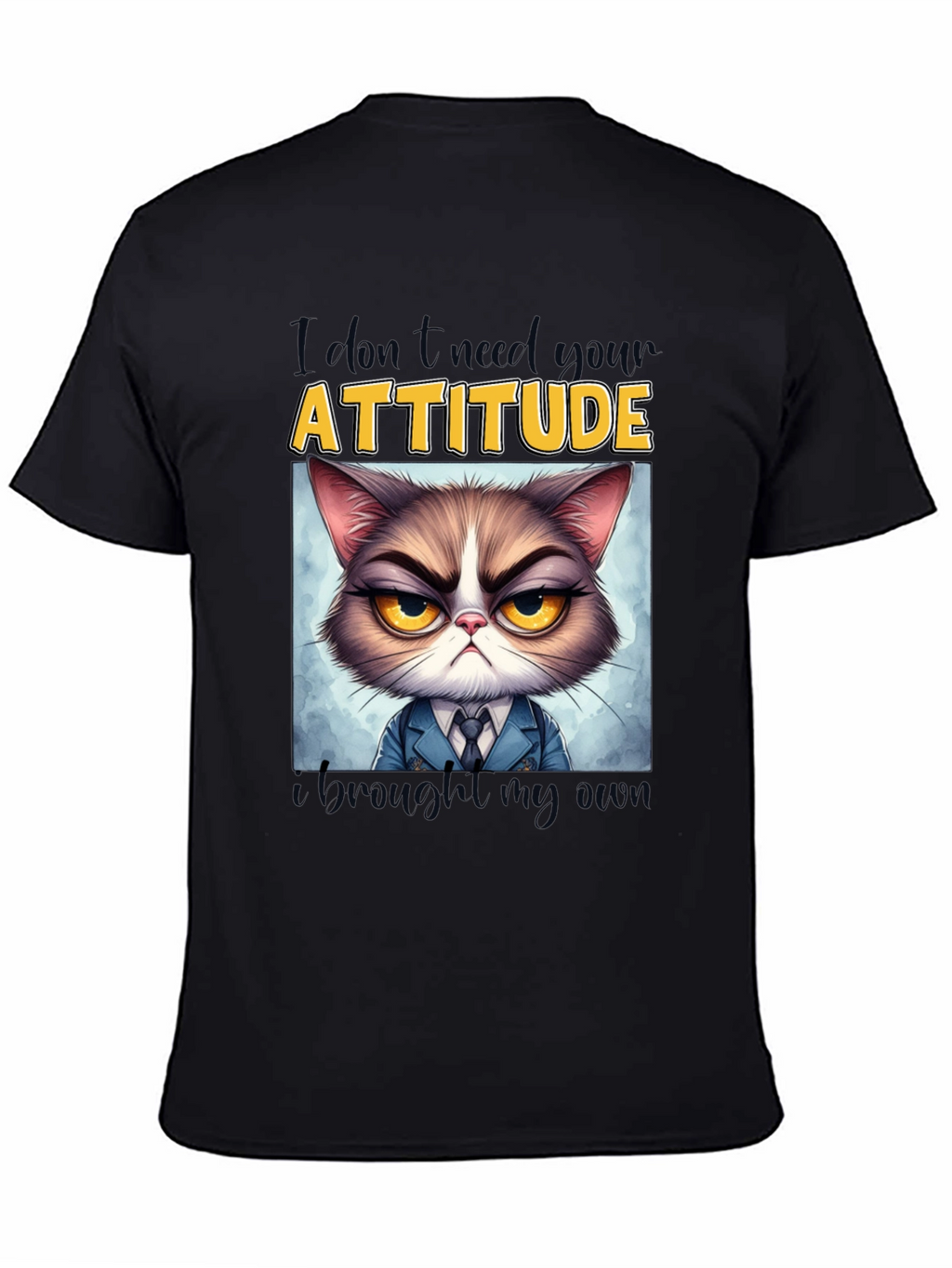 Grumpy Cat Attitude T-Shirt - Funny Graphic Tee