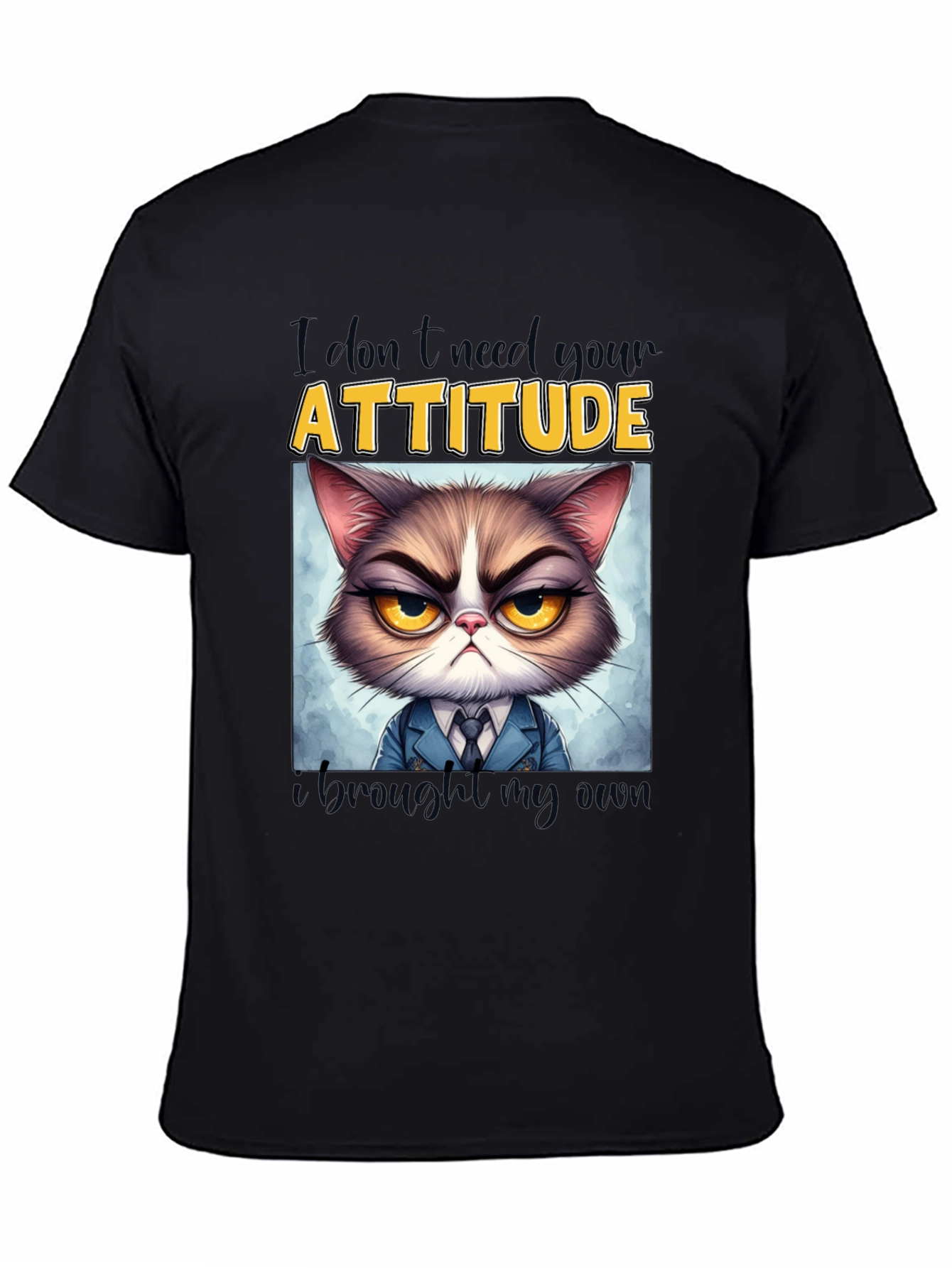 Grumpy Cat Attitude T-Shirt - Funny Graphic Tee