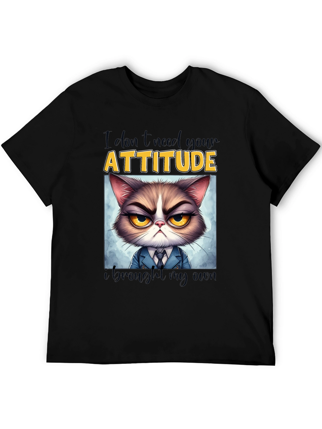 Grumpy Cat Attitude T-Shirt - Funny Graphic Tee