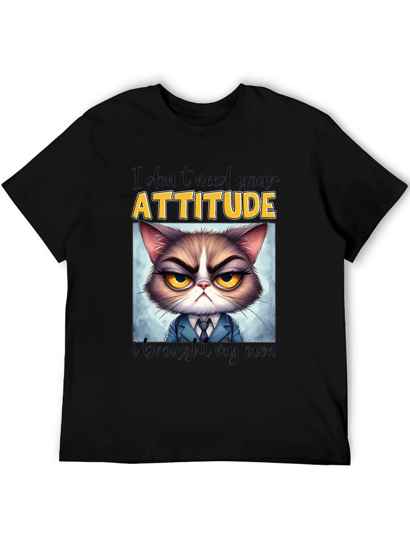 Grumpy Cat Attitude T-Shirt - Funny Graphic Tee