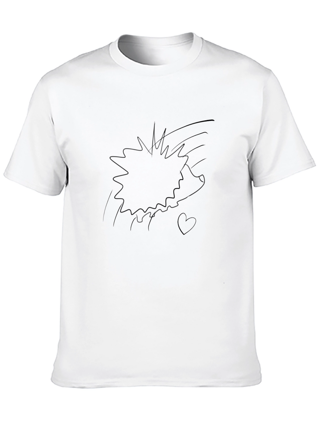 Graphic Print Tee - Black Cotton Casual Wear