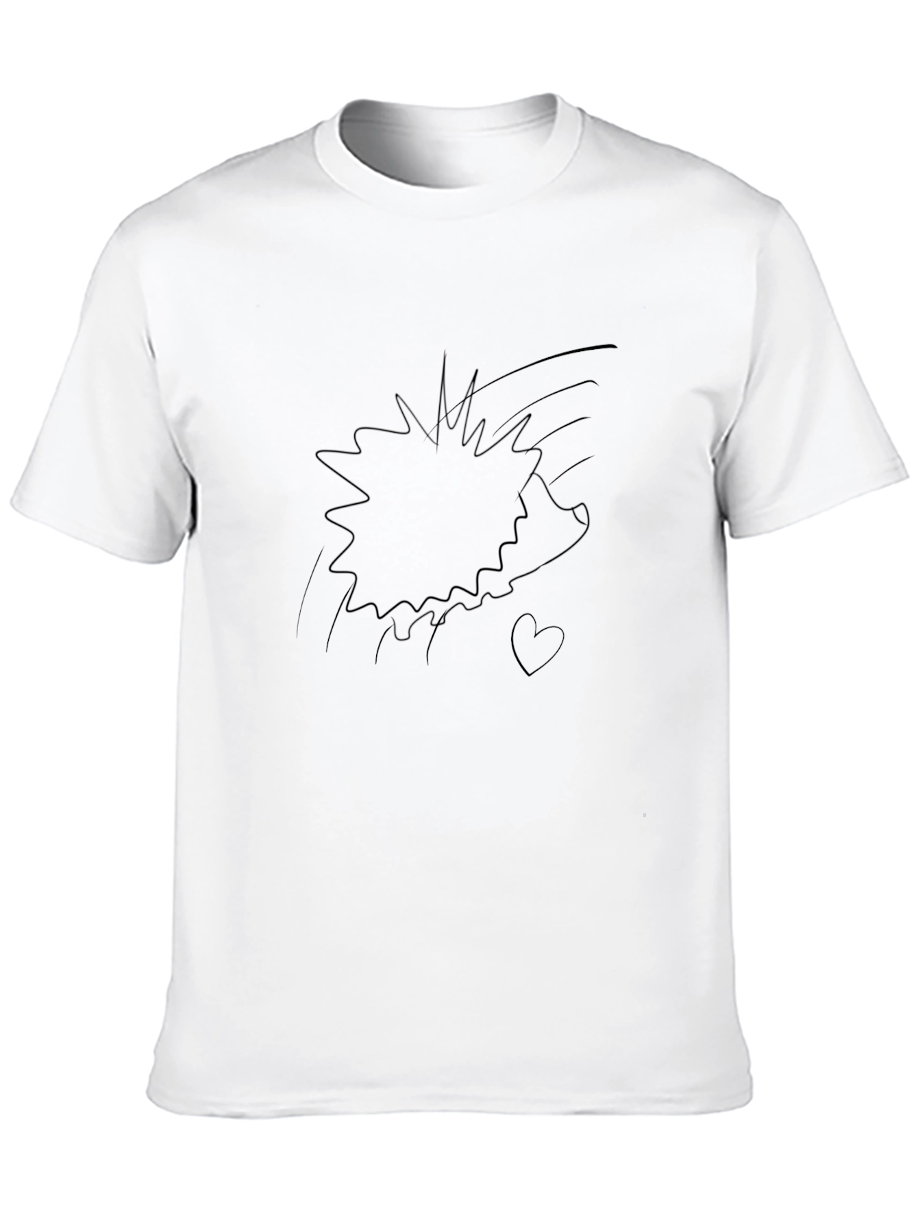 Graphic Print Tee - Black Cotton Casual Wear