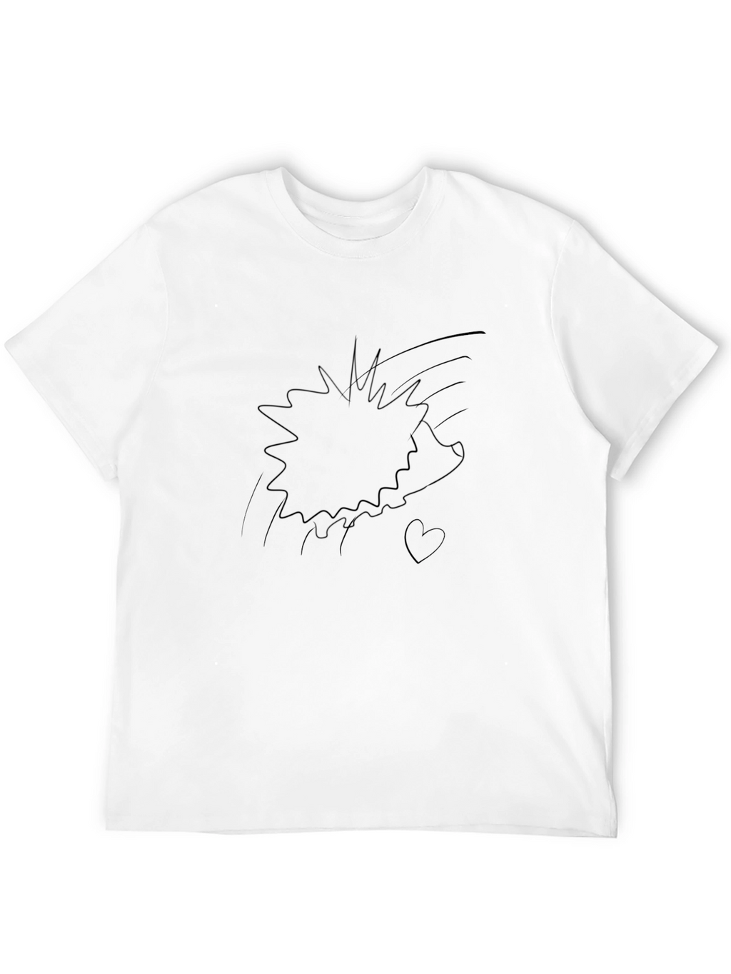 Graphic Print Tee - Black Cotton Casual Wear