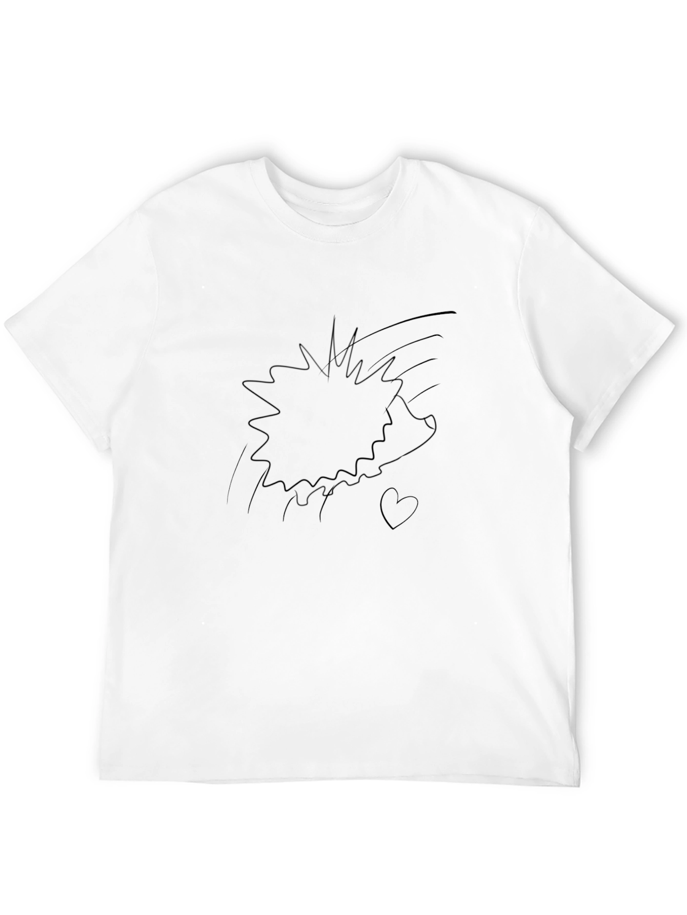 Graphic Print Tee - Black Cotton Casual Wear