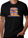 Treasure Chest Cartoon Graphic Black T-Shirt