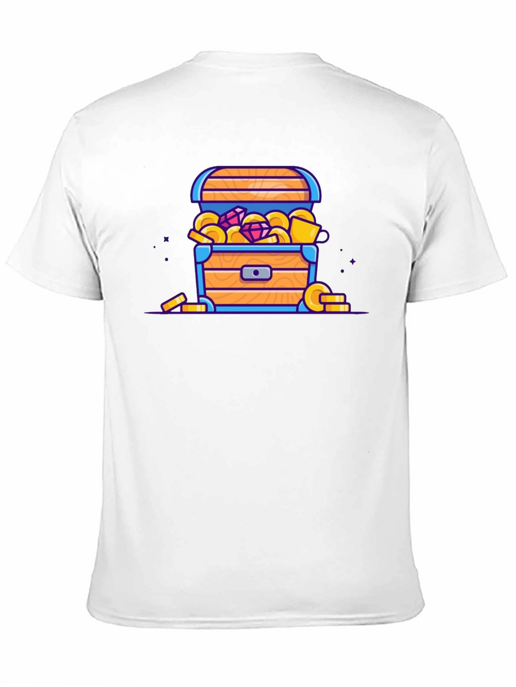Treasure Chest Cartoon Graphic Black T-Shirt