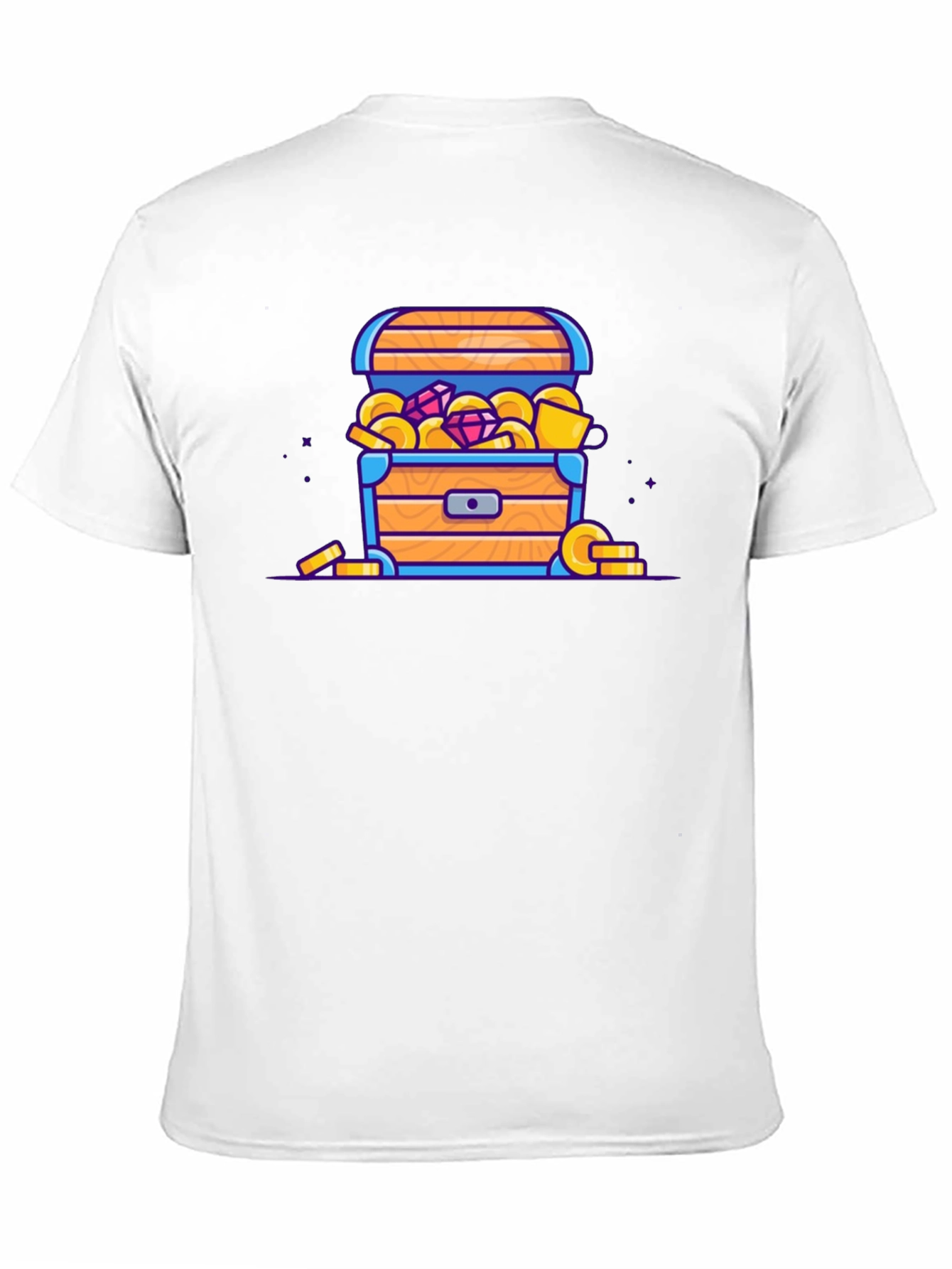 Treasure Chest Cartoon Graphic Black T-Shirt