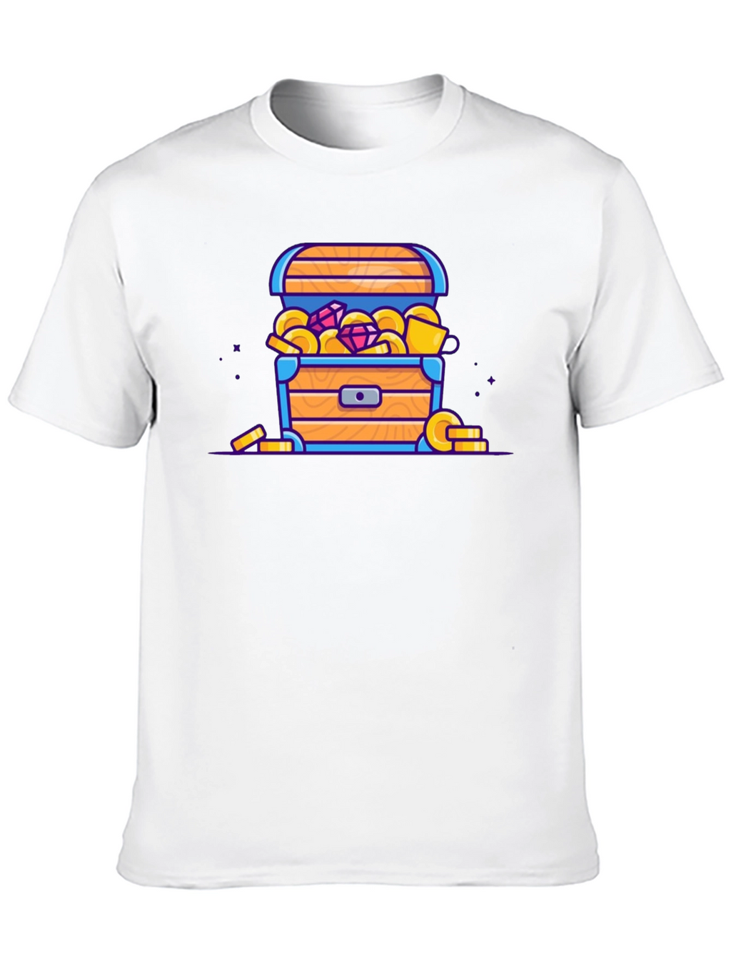 Treasure Chest Cartoon Graphic Black T-Shirt