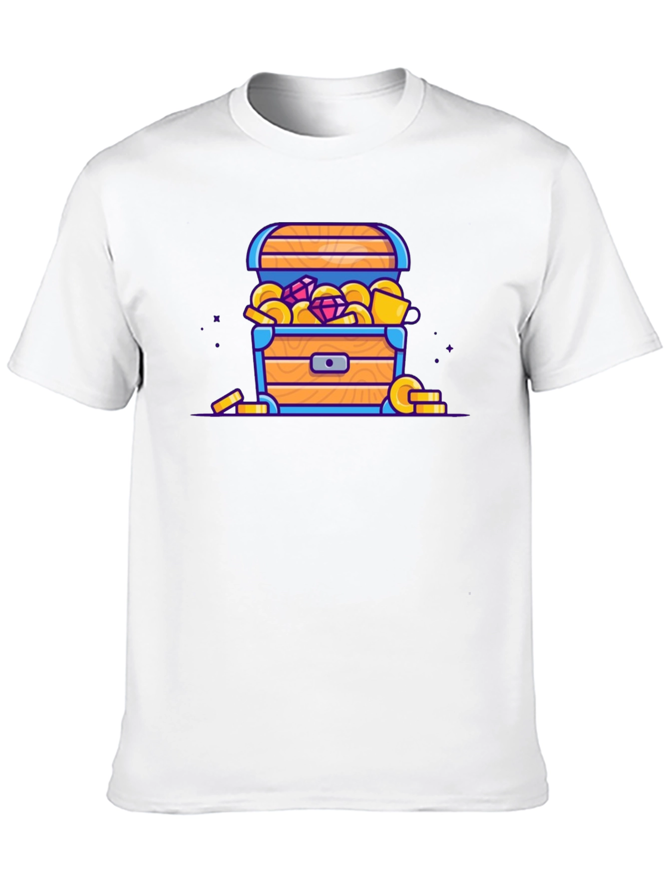 Treasure Chest Cartoon Graphic Black T-Shirt
