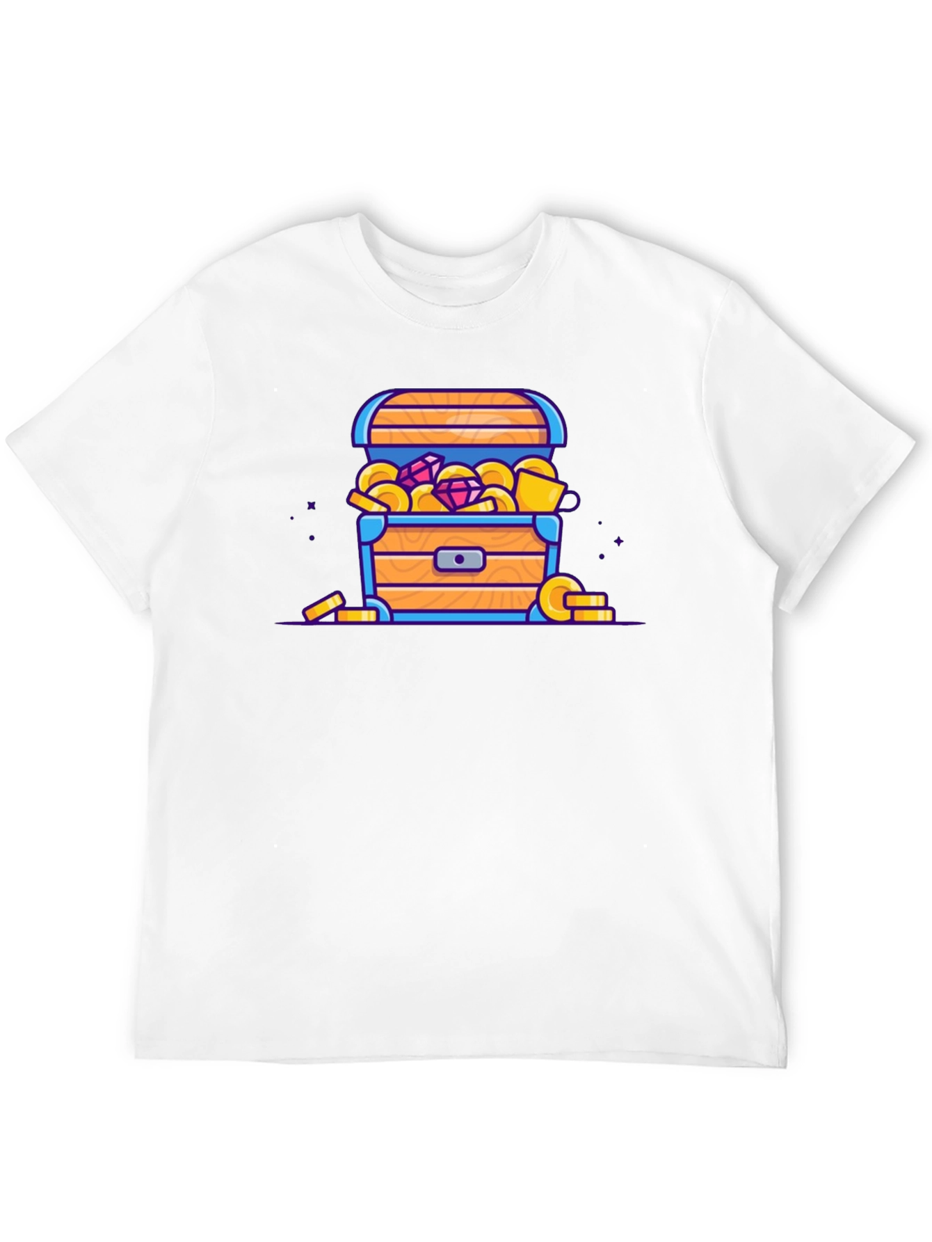 Treasure Chest Cartoon Graphic Black T-Shirt