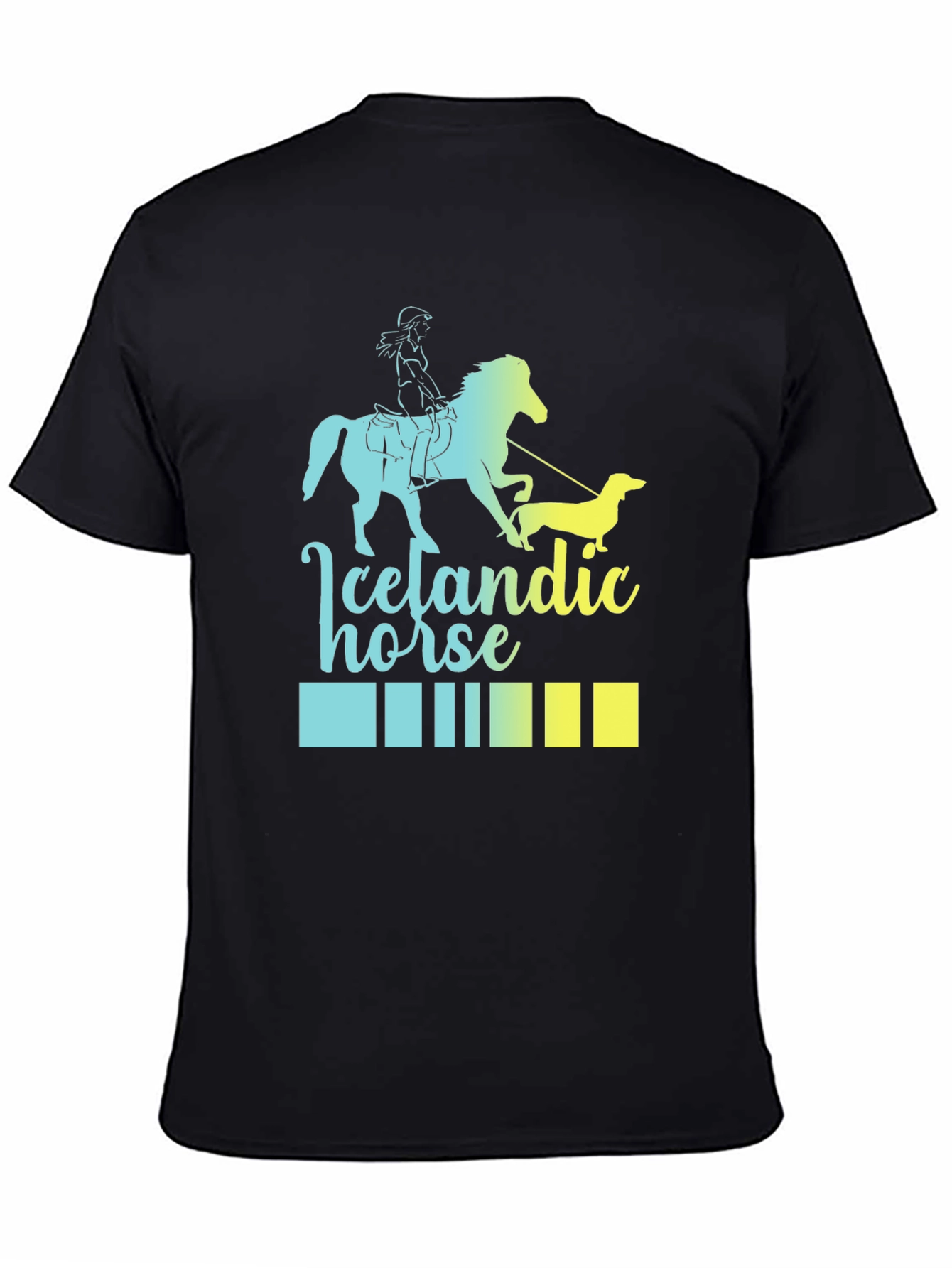 Icelandic Horse T-Shirt - Rider and Dachshund Graphic Tee