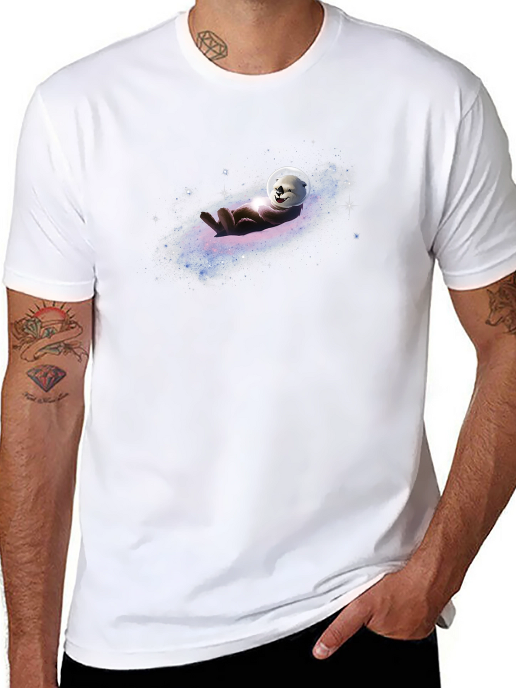 Otter in Space T-Shirt - Galaxy Design