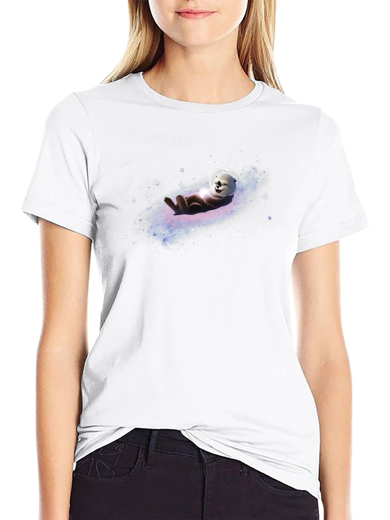 Otter in Space T-Shirt - Galaxy Design