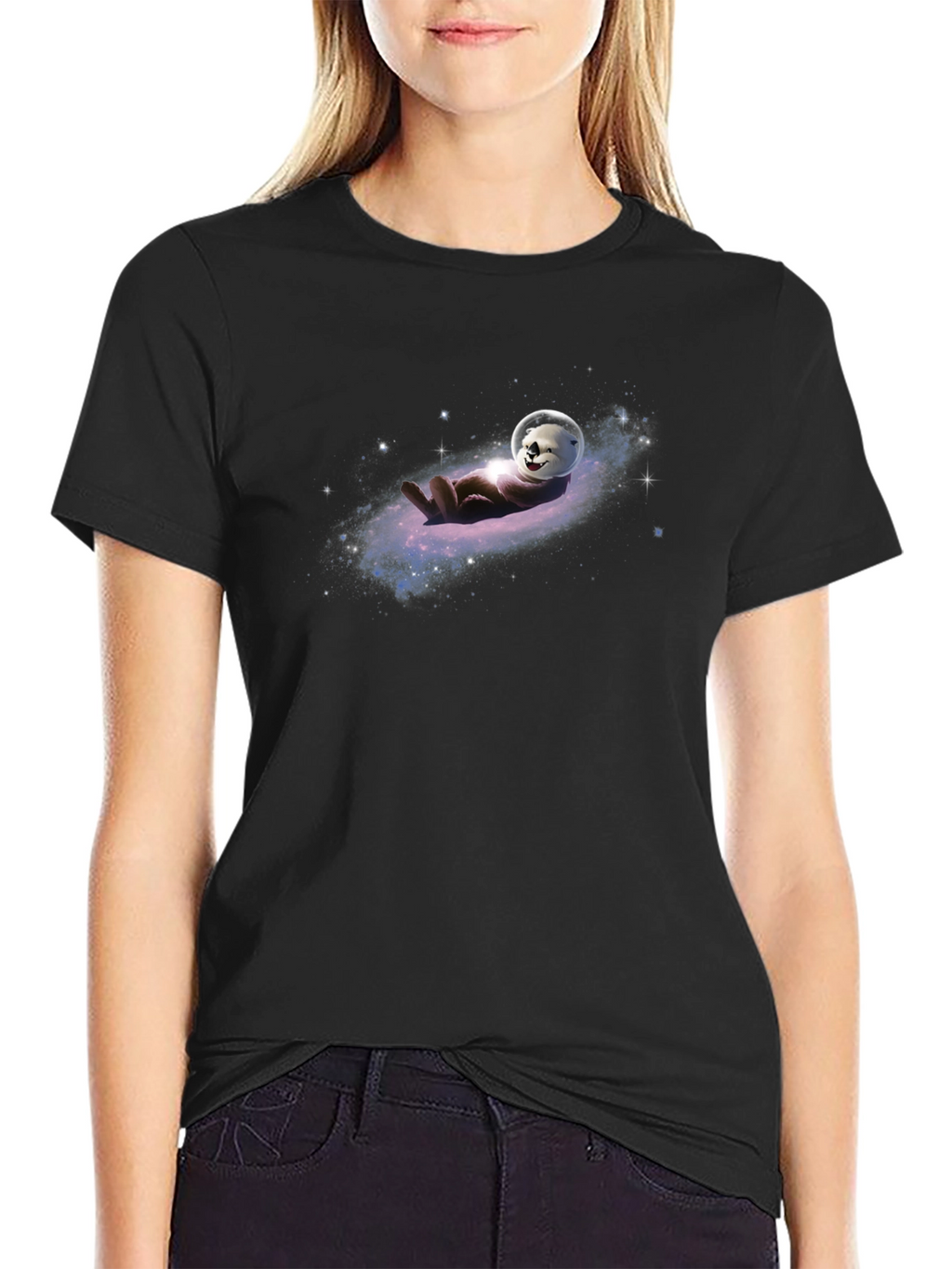 Otter in Space T-Shirt - Galaxy Design