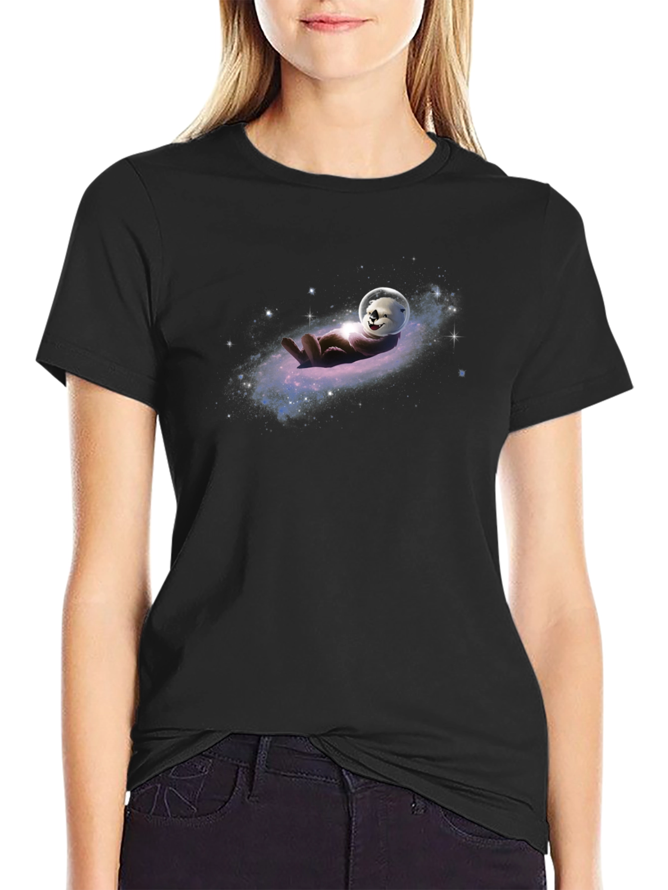 Otter in Space T-Shirt - Galaxy Design
