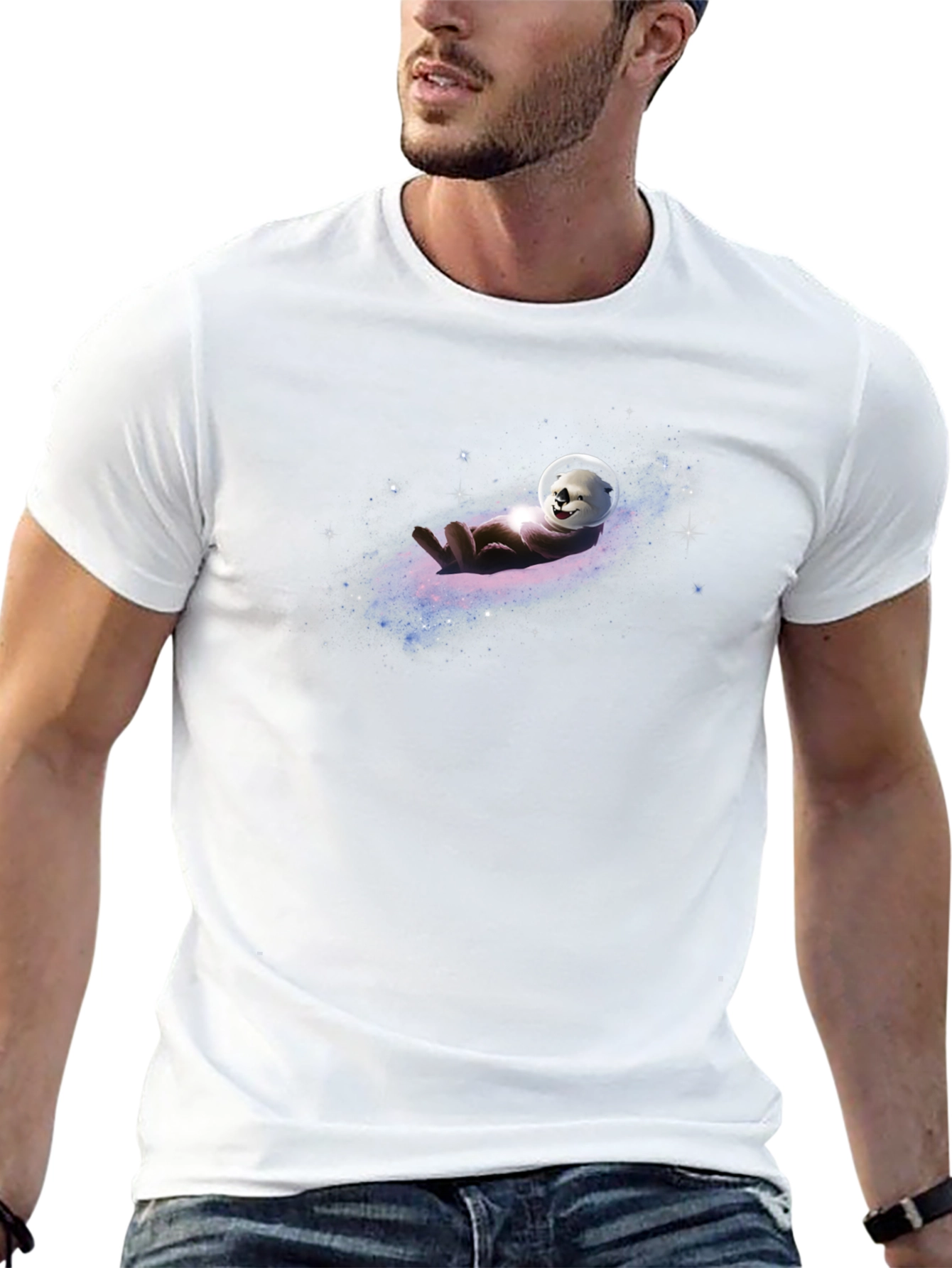 Otter in Space T-Shirt - Galaxy Design