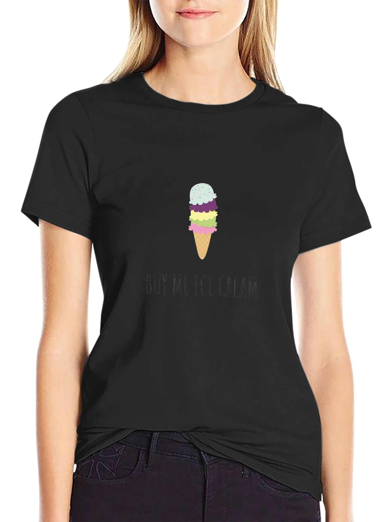 Buy Me Ice Cream Graphic Tee - Fun Casual T-Shirt