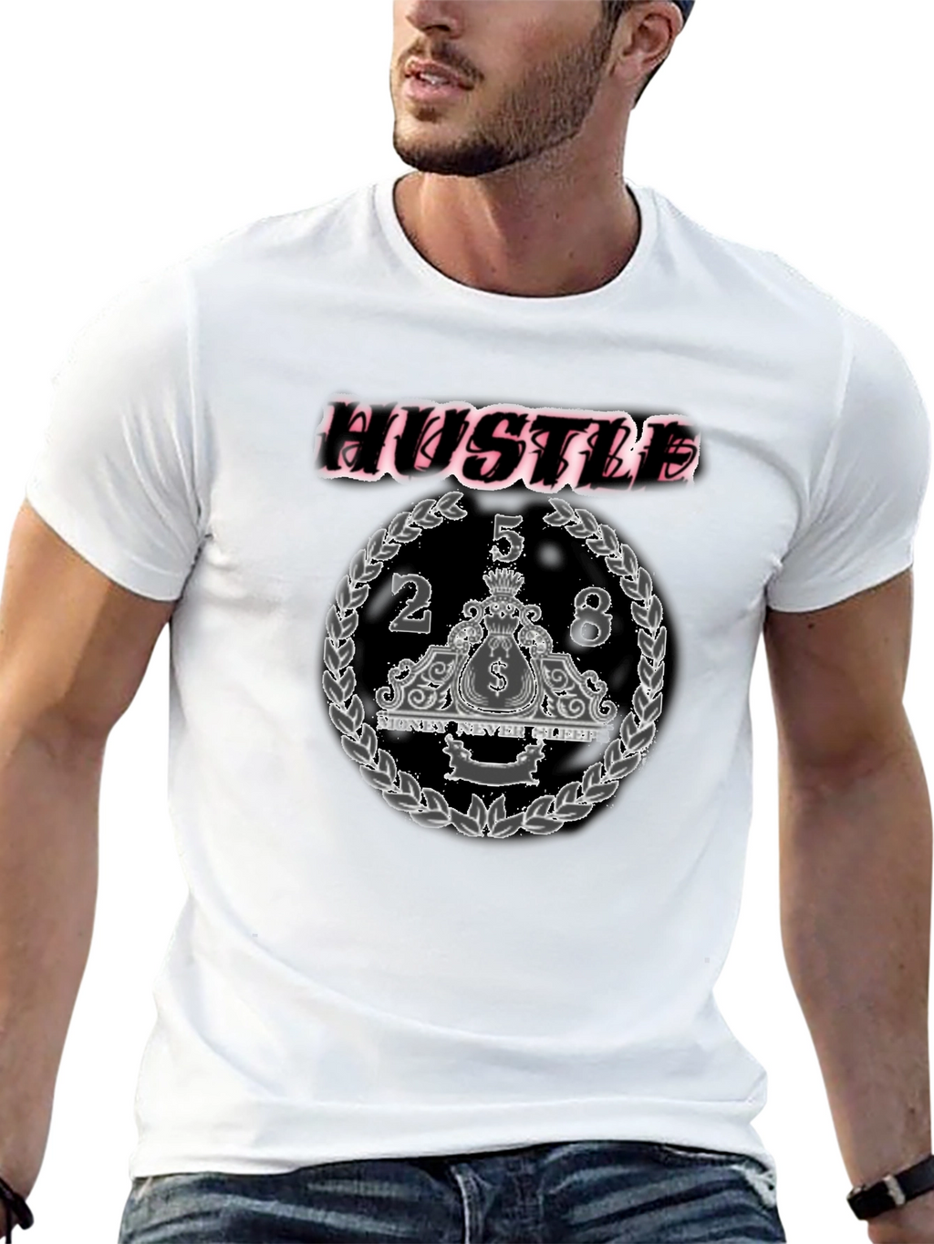 Hustle Graphic Tee - Money Never Sleeps