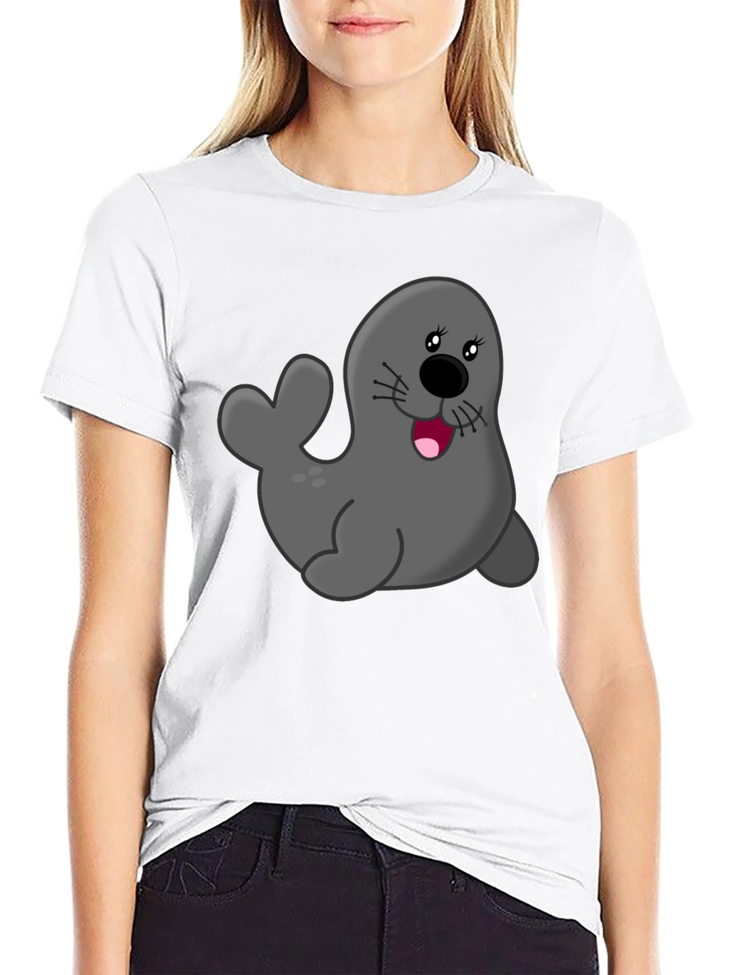 Seal Graphic Black T-Shirt