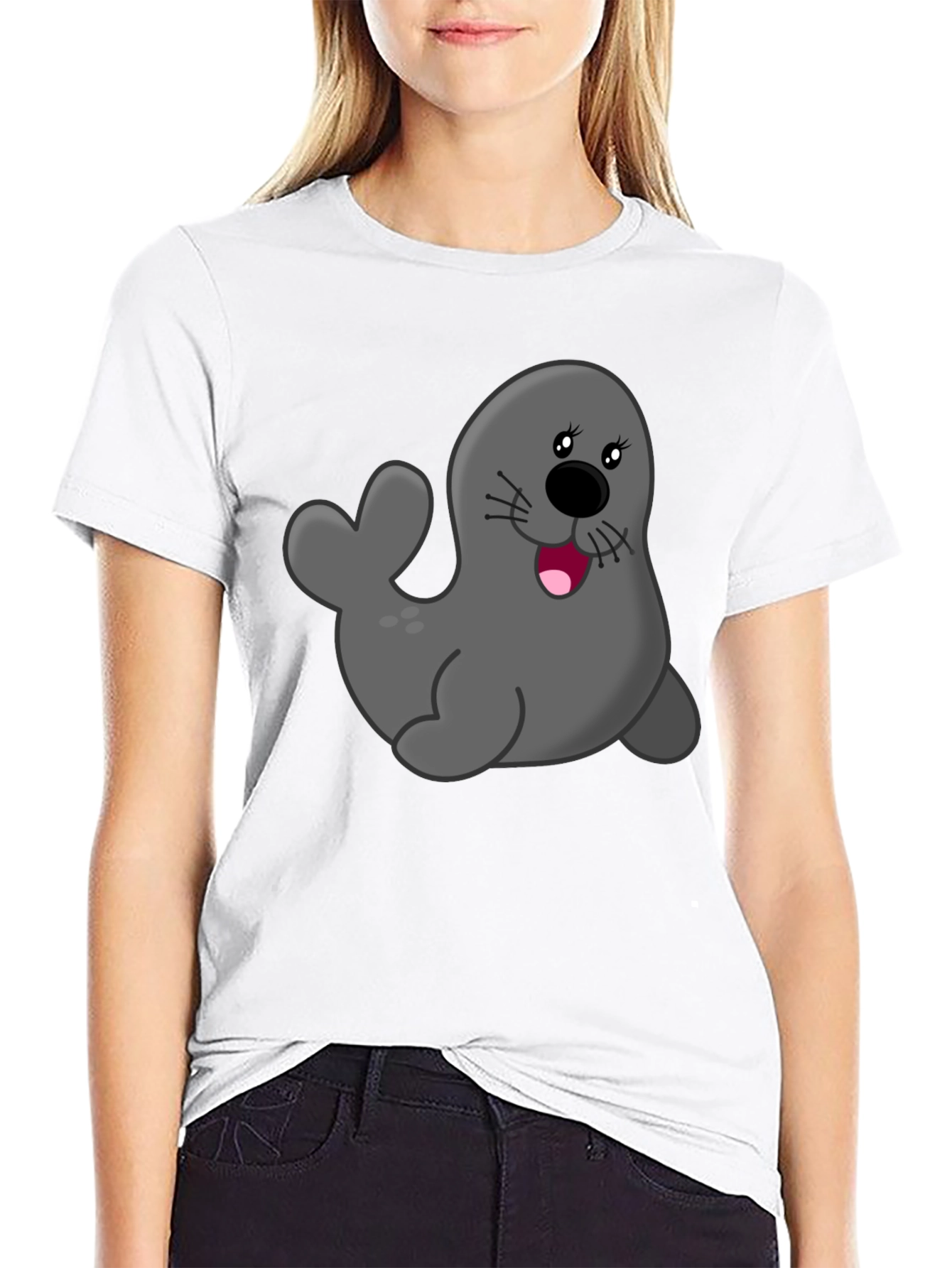 Seal Graphic Black T-Shirt