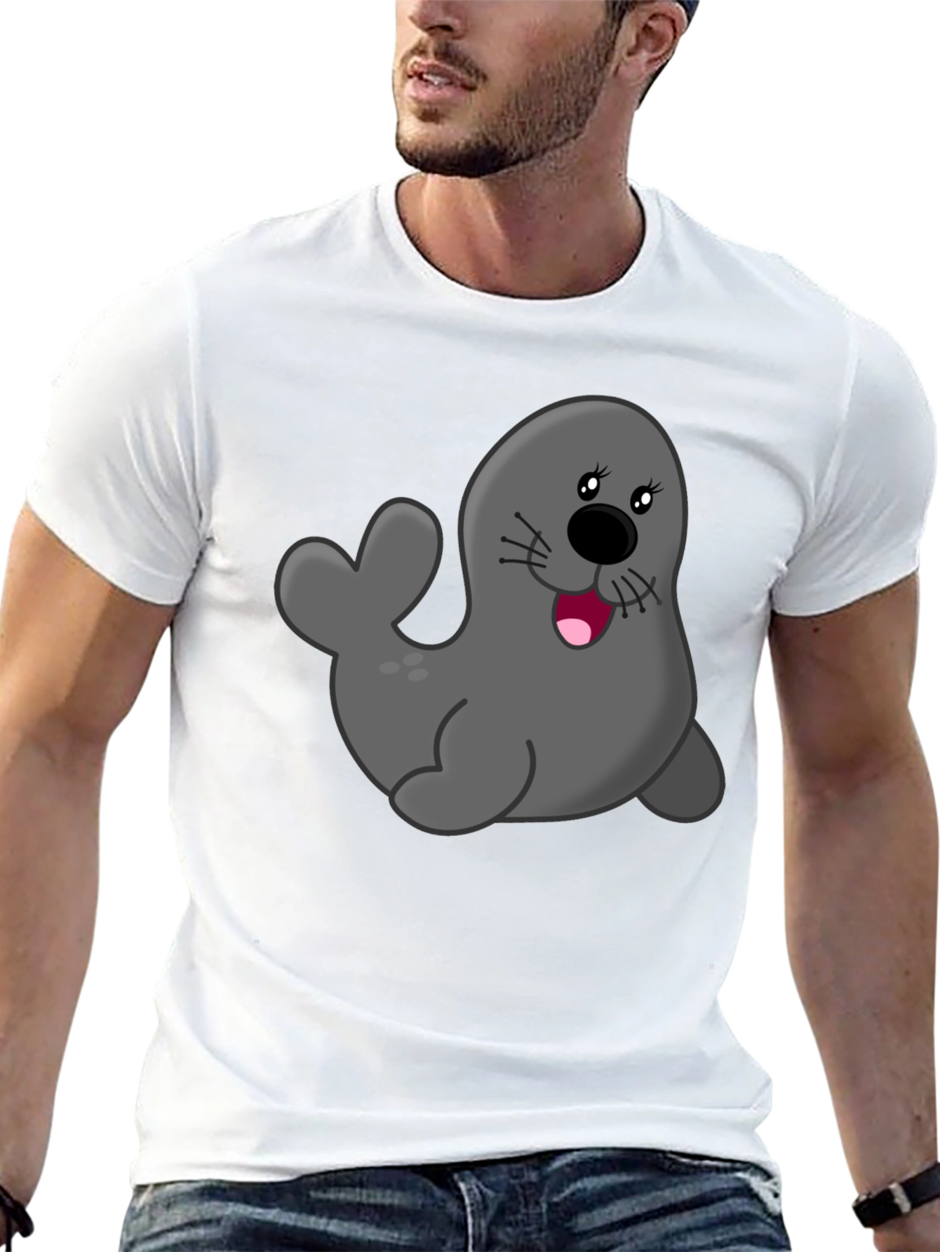 Seal Graphic Black T-Shirt