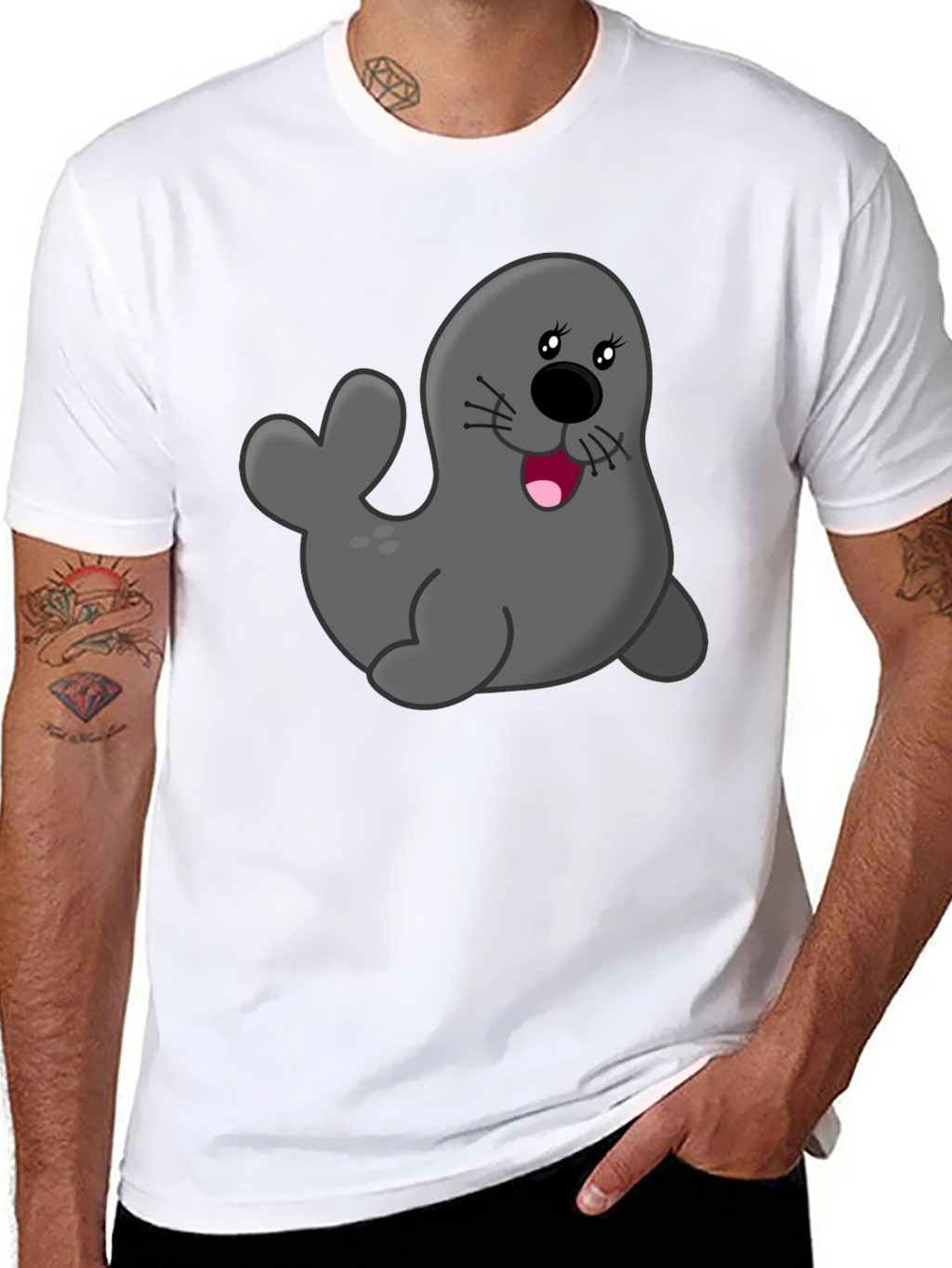 Seal Graphic Black T-Shirt