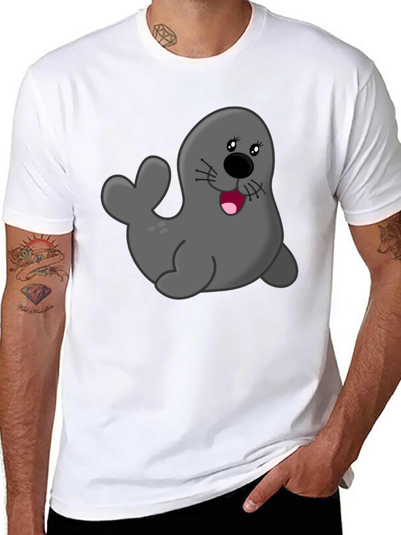 Seal Graphic Black T-Shirt