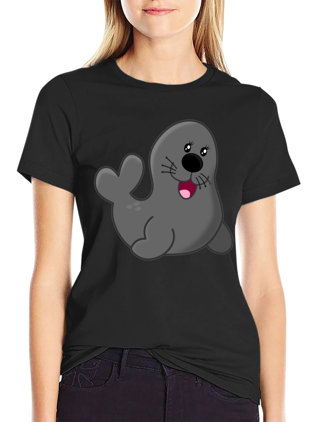 Seal Graphic Black T-Shirt