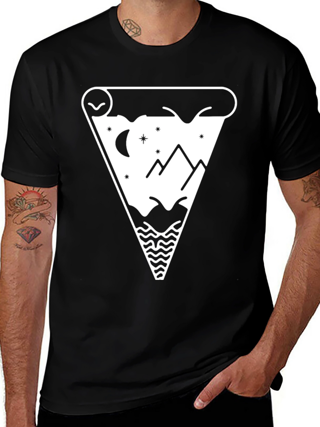 Mountainscape Pizza Slice Graphic Tee