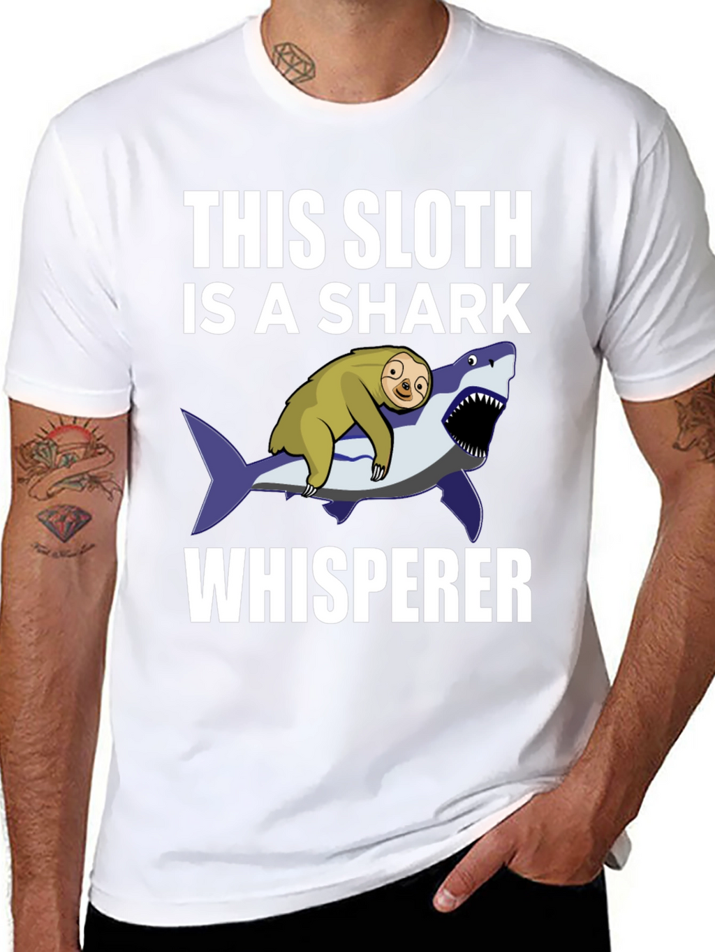 Sloth Shark Whisperer Graphic Tee