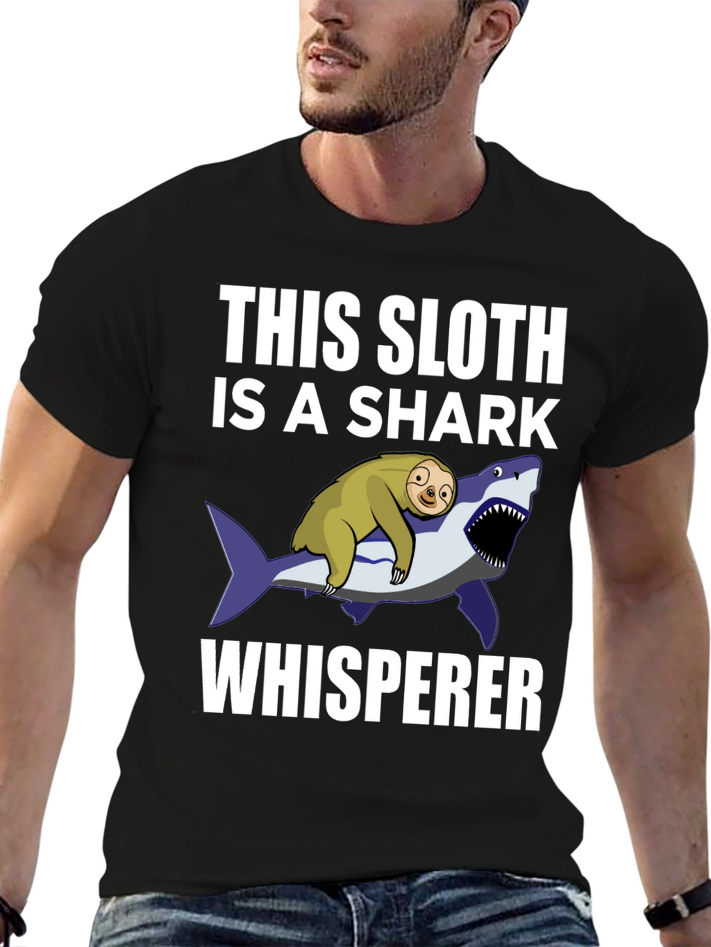 Sloth Shark Whisperer Graphic Tee
