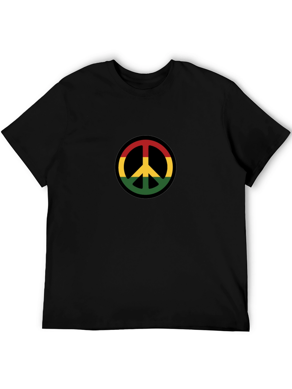 Rasta Peace Sign Black T-Shirt