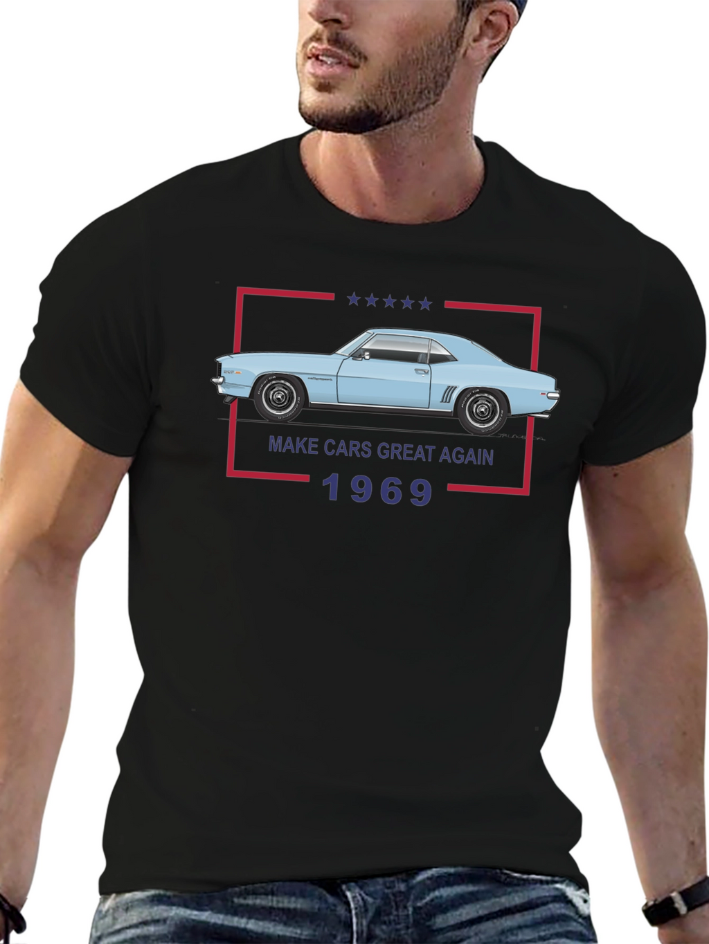 Make Cars Great Again 1969 Black T-Shirt