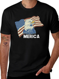 Mens Merica Eagle Flag Graphic Tee