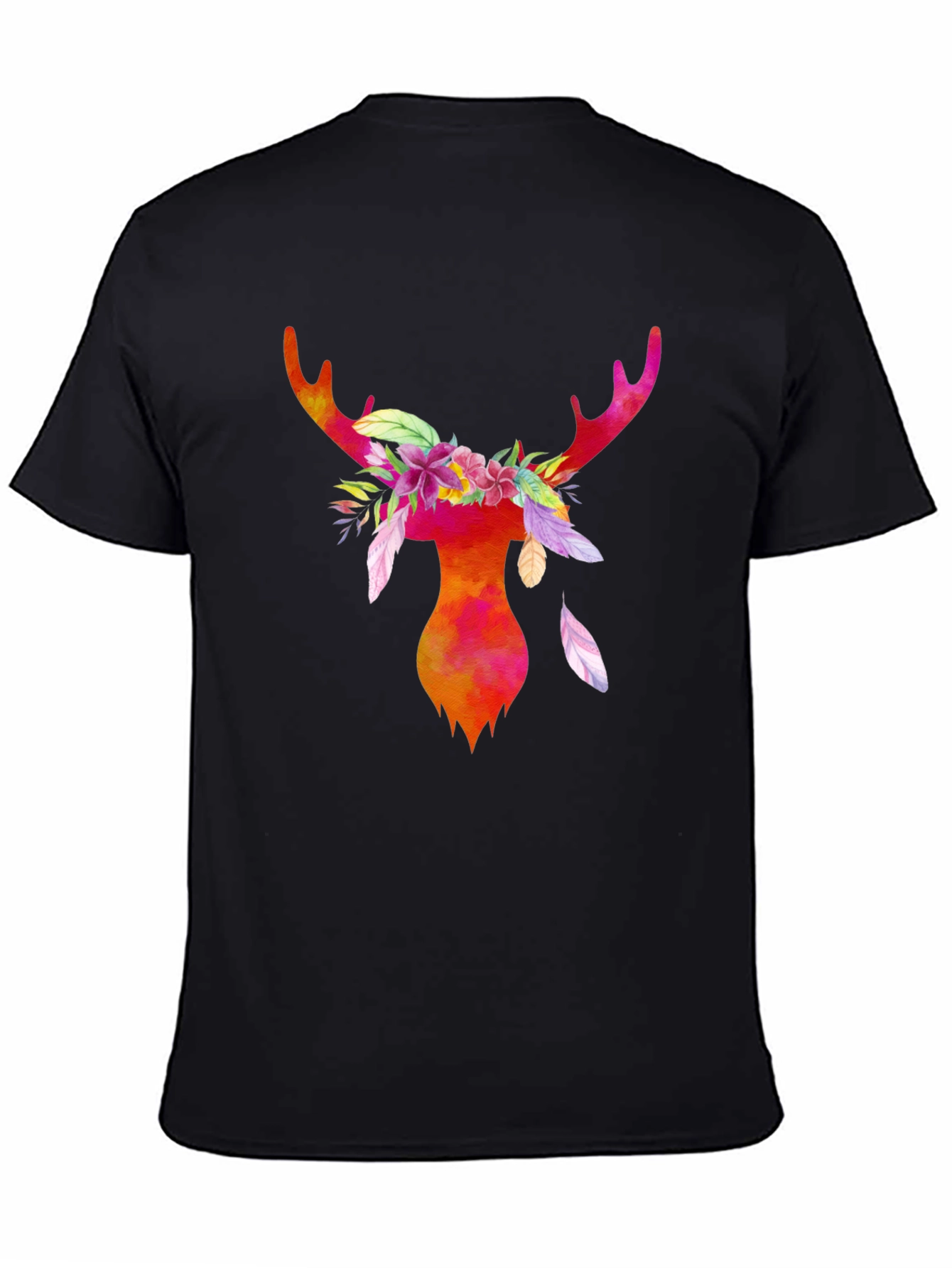 Watercolor Deer Antler Graphic T-Shirt