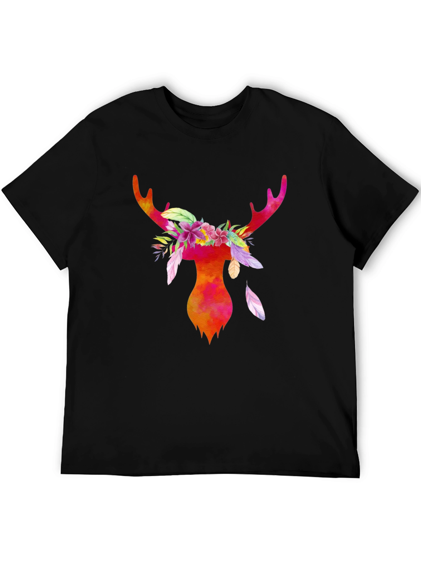 Watercolor Deer Antler Graphic T-Shirt