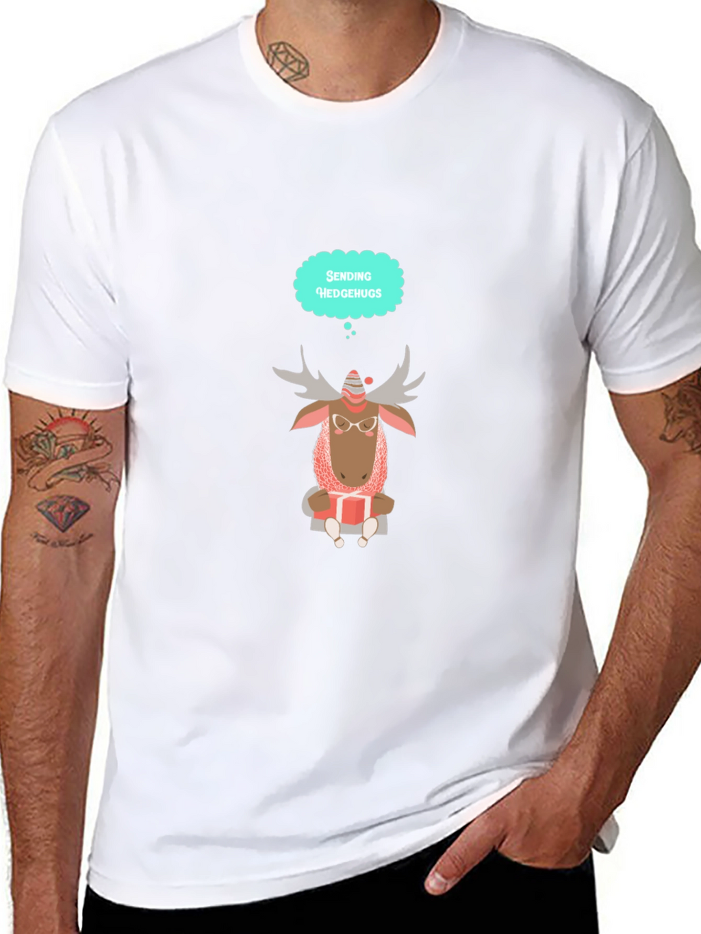 Moose Sending Hedgehugs T-Shirt