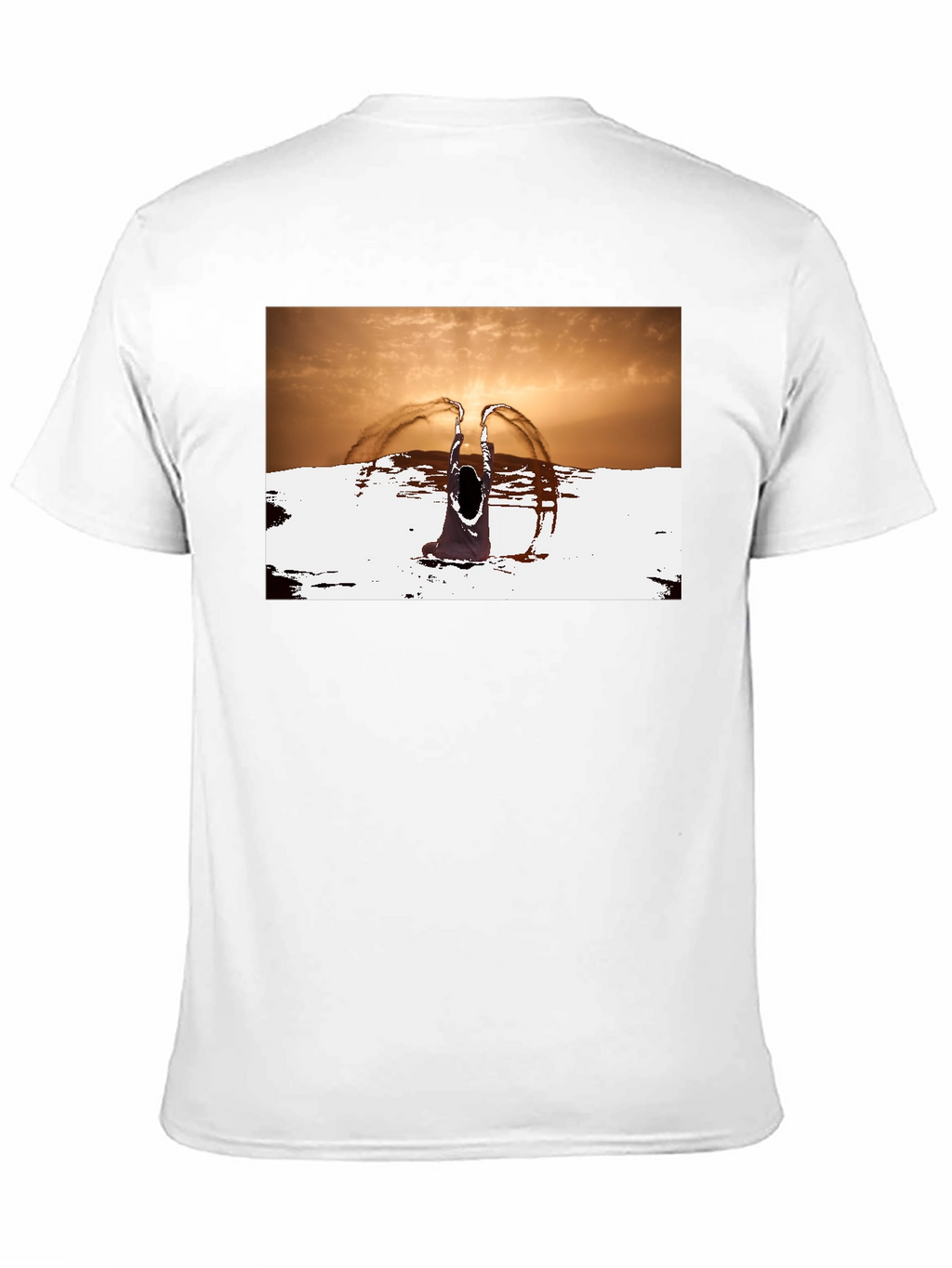 Sunset Angel Graphic Tee - Unique Black T-Shirt