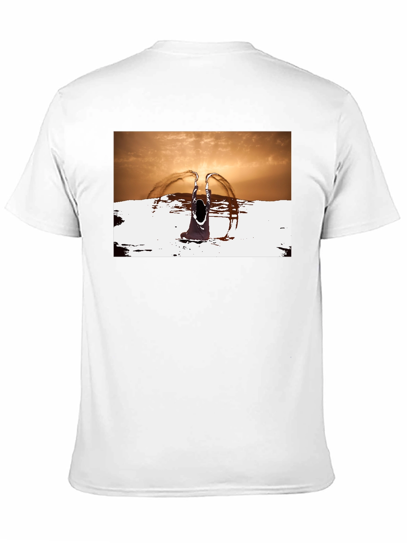 Sunset Angel Graphic Tee - Unique Black T-Shirt