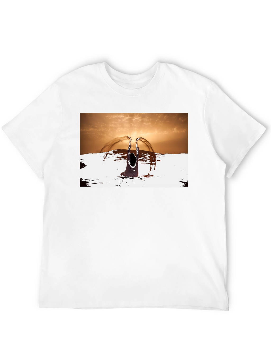 Sunset Angel Graphic Tee - Unique Black T-Shirt