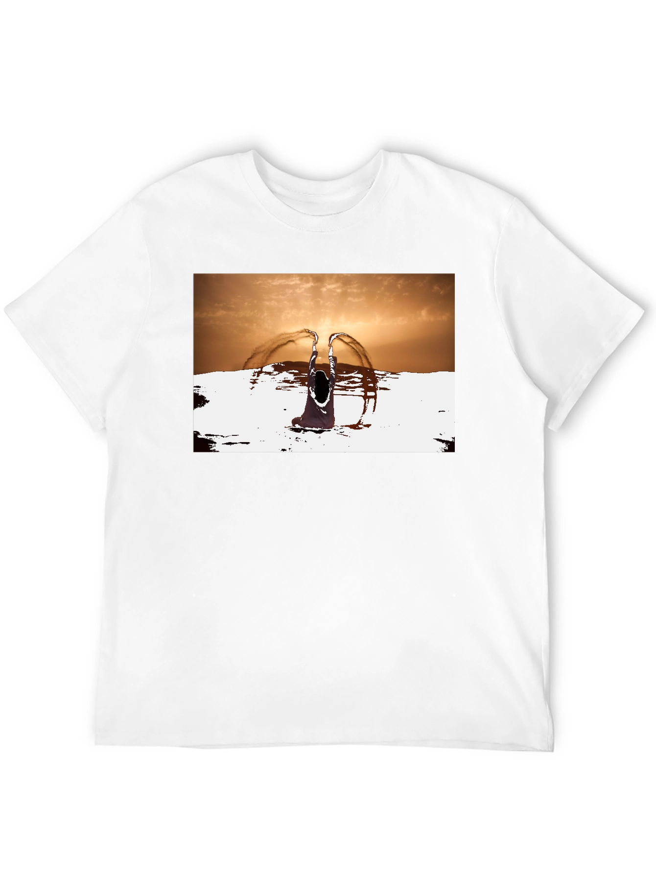 Sunset Angel Graphic Tee - Unique Black T-Shirt