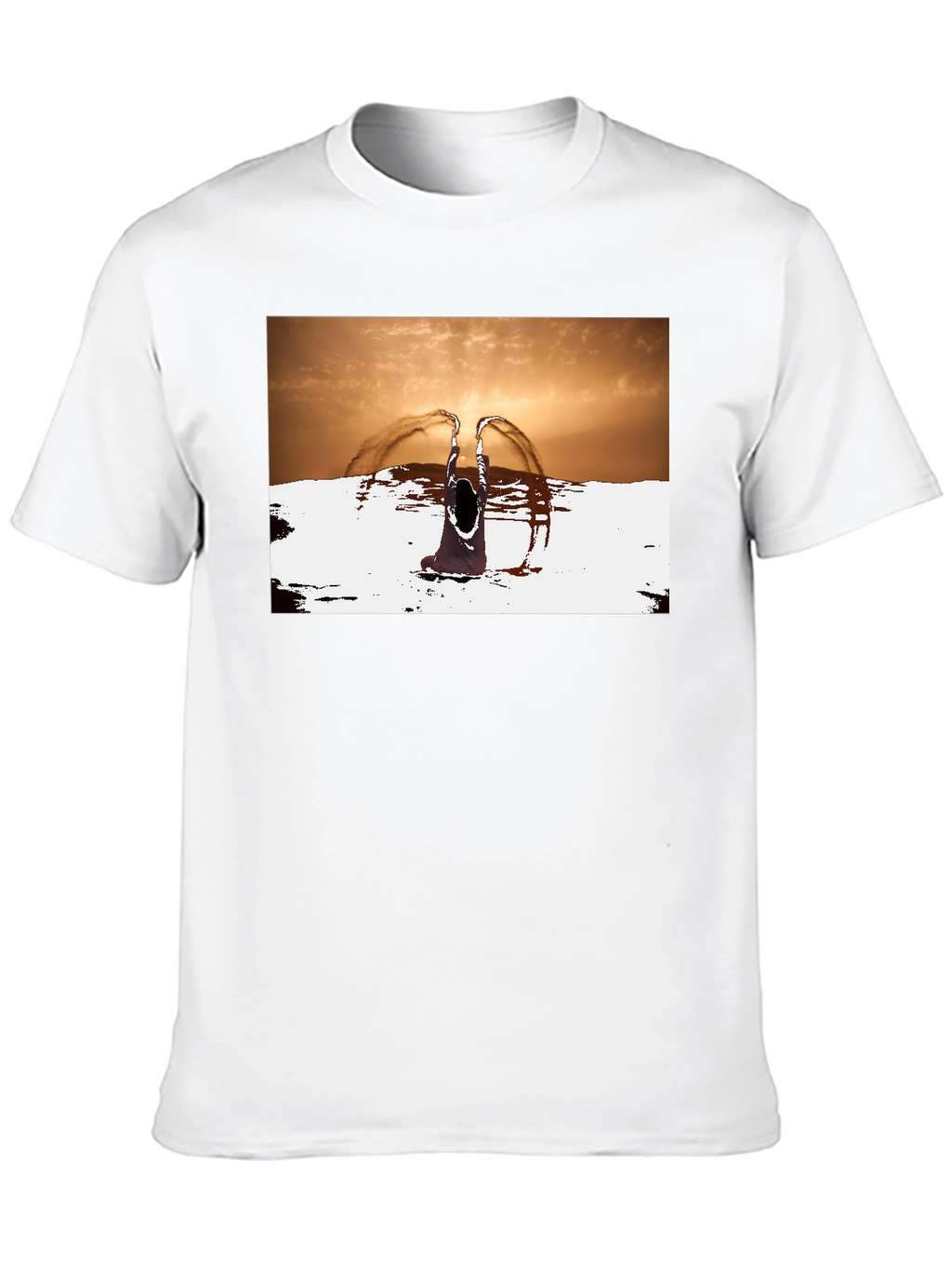 Sunset Angel Graphic Tee - Unique Black T-Shirt