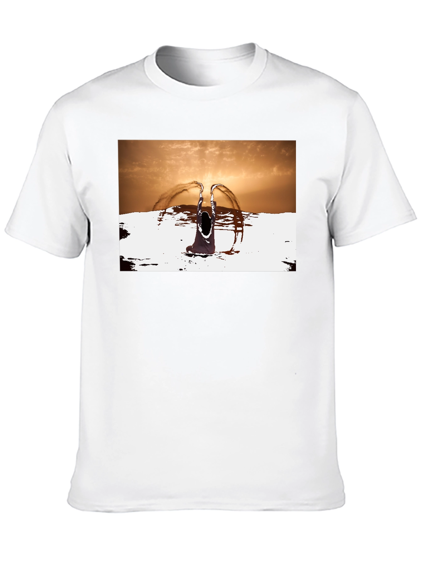 Sunset Angel Graphic Tee - Unique Black T-Shirt