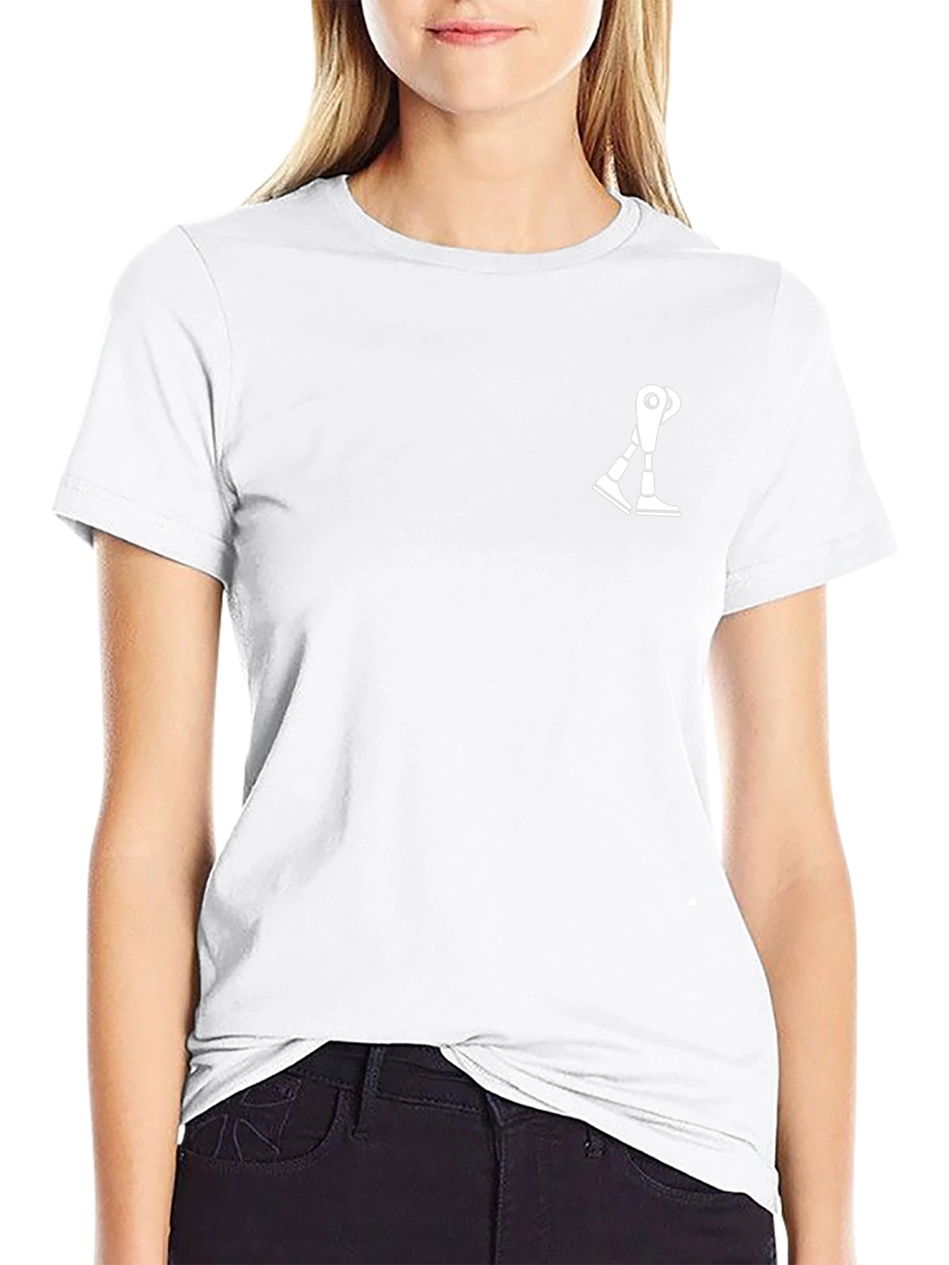 Modern Black Tee with Robotic Leg Graphic
